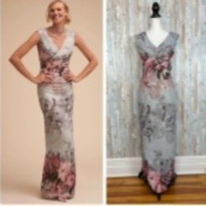 Bhldn 12 Adrianna Papell Floral Brocade Lilliana Dress Gown Maxi Mother Of Bride
